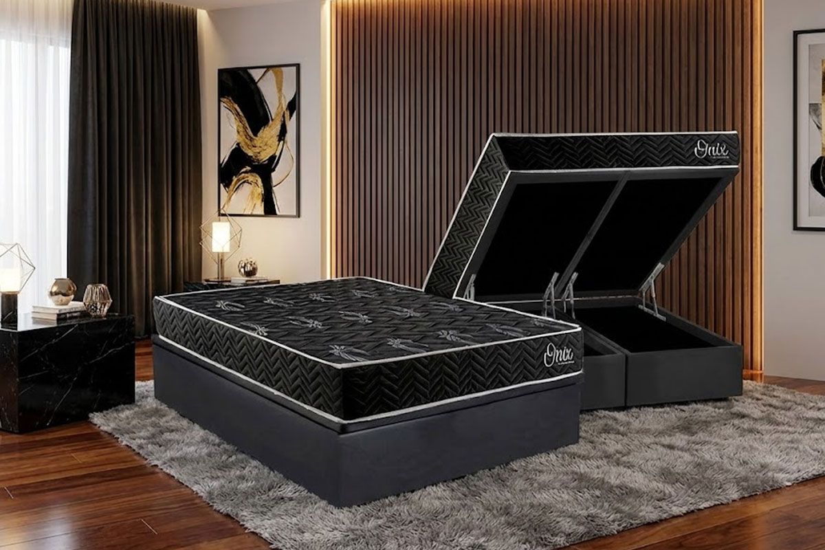 Cama Box Baú CRC +Colchão Ortopédico Onix Kappesberg
