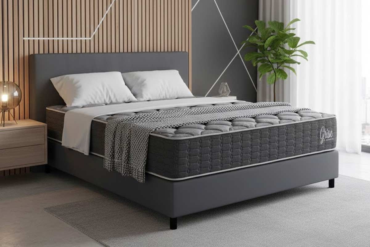 Cama Box CRC +Colchão Ortopédico Grise Kappesberg