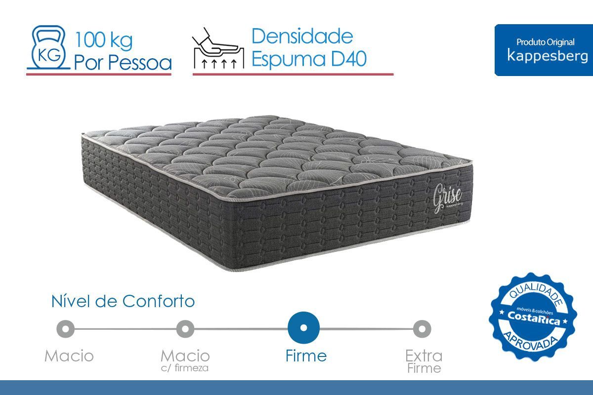 Cama Box CRC +Colchão Ortopédico Grise Kappesberg