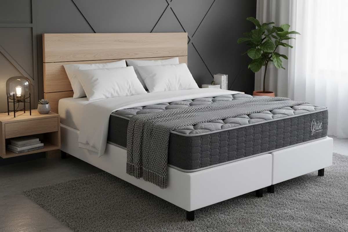 Cama Box CRC +Colchão Ortopédico Grise Kappesberg
