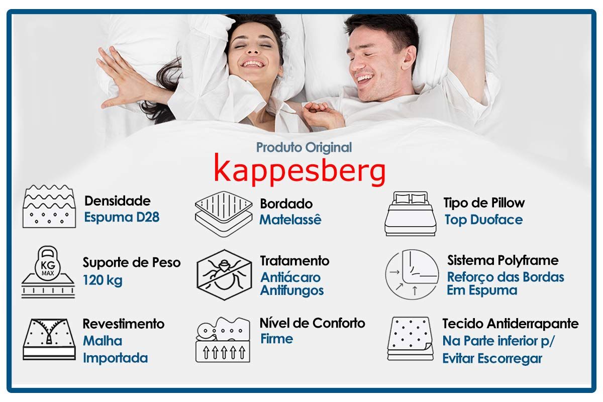Cama Box CRC +Colchão Molas Inverno Verão Kappesberg