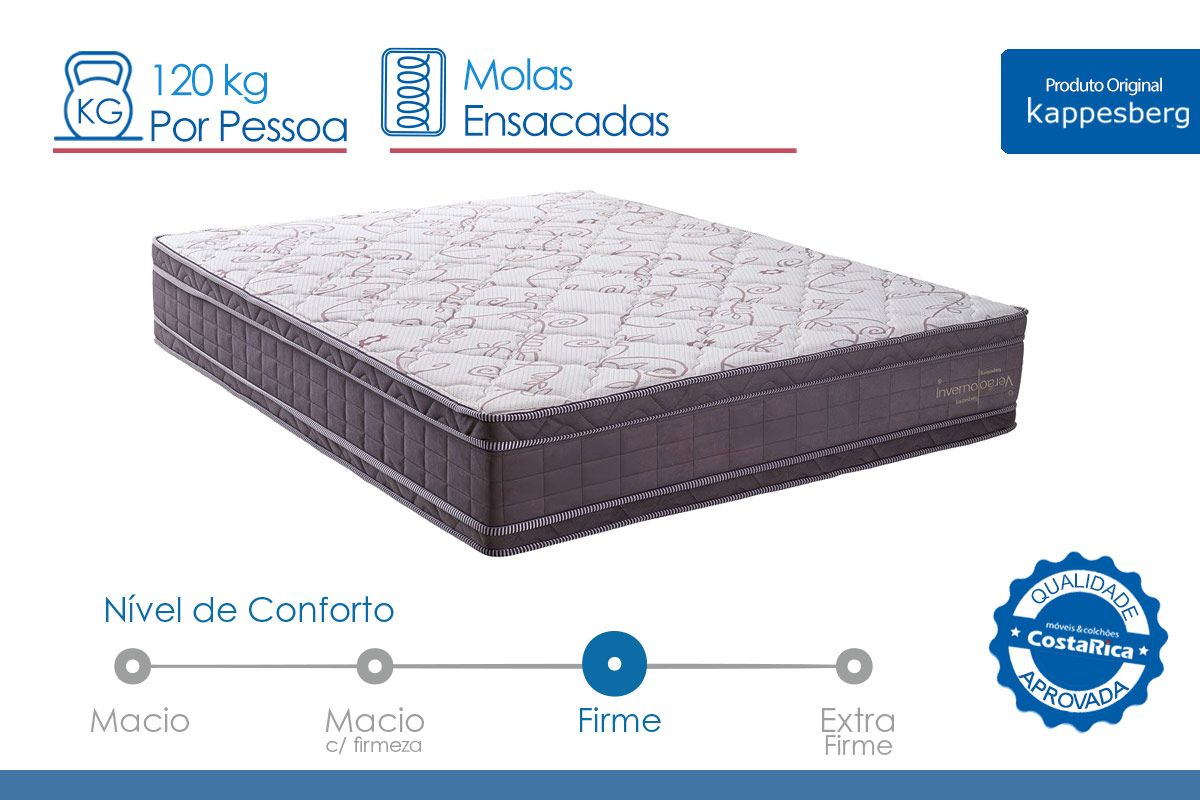 Cama Box CRC +Colchão Molas Inverno Verão Kappesberg