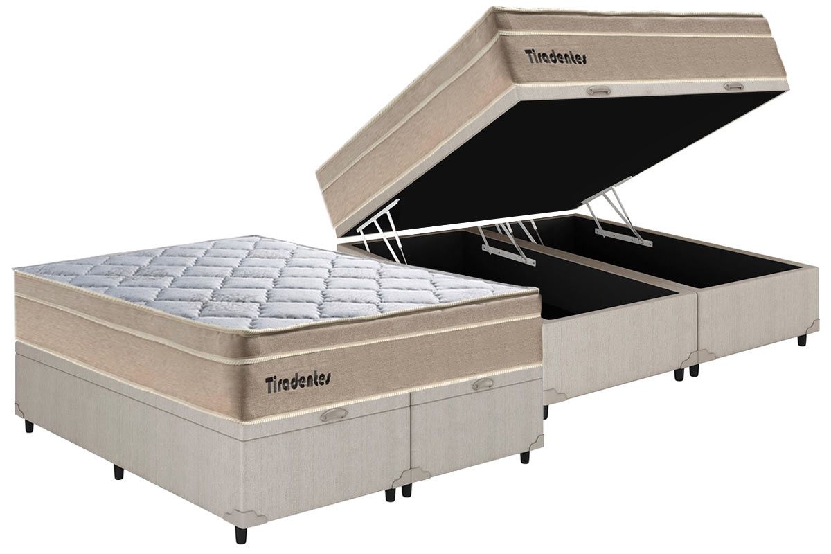 Cama Box Baú CRC +Colchão Molas Tiradentes Colchominas