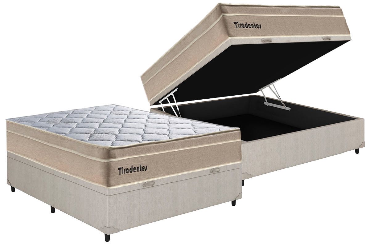 Cama Box Baú CRC +Colchão Molas Tiradentes Colchominas