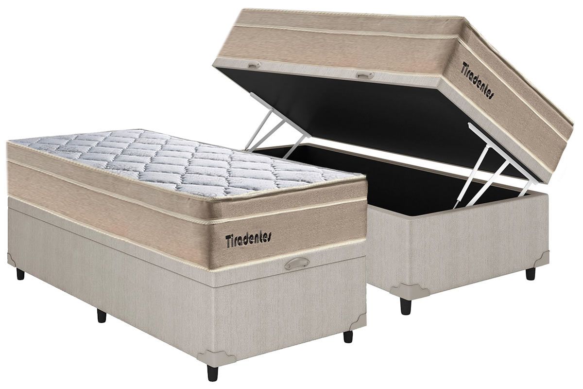 Cama Box Baú CRC +Colchão Molas Tiradentes Colchominas
