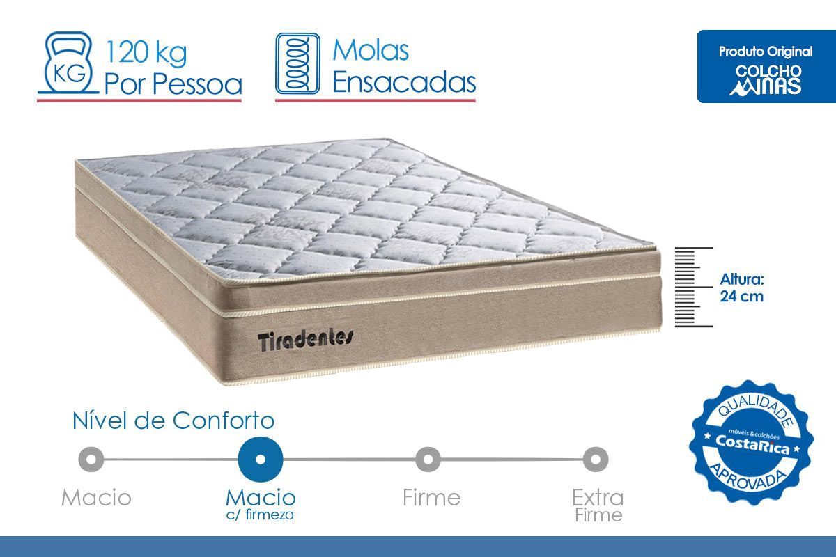 Cama Box CRC +Colchão Molas Tiradentes Colchominas