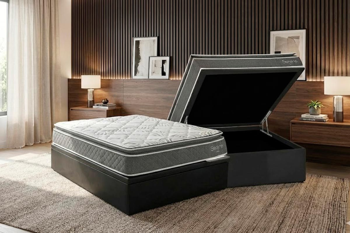 Cama Box Baú CRC +Colchão Molas Serene Kappesberg