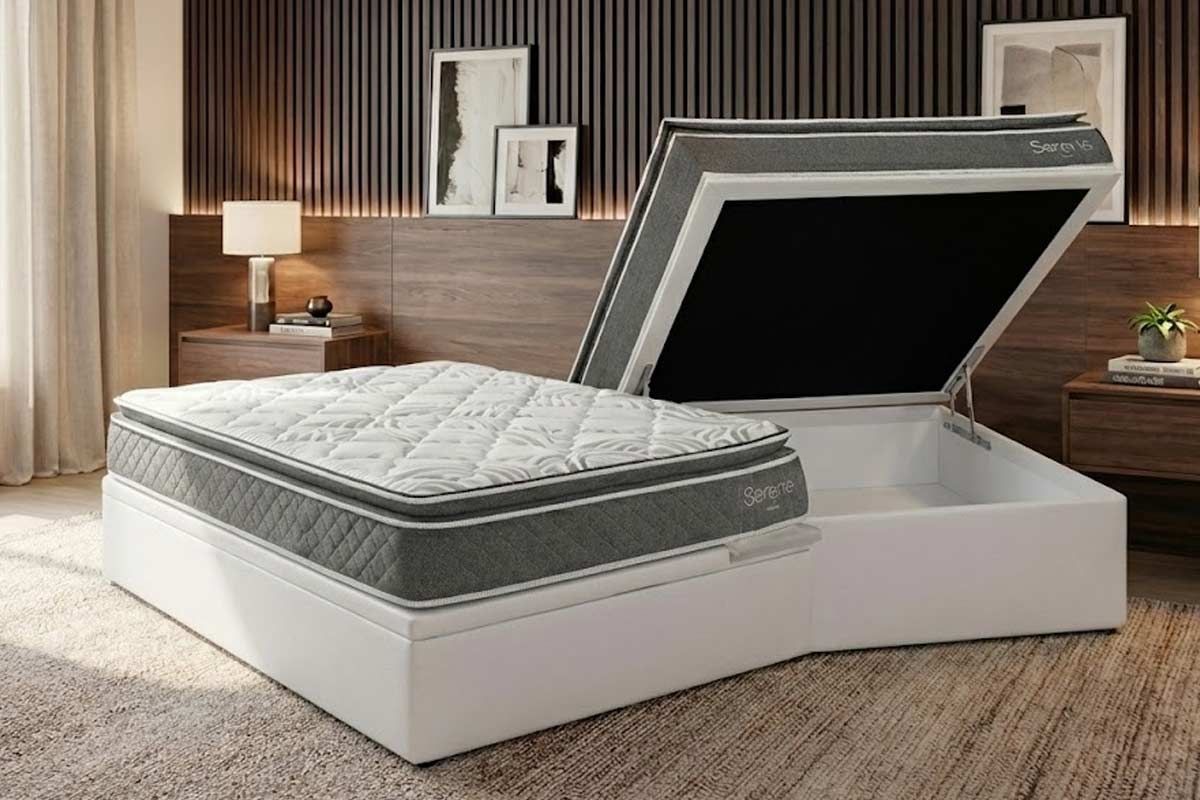 Cama Box Baú CRC +Colchão Molas Serene Kappesberg