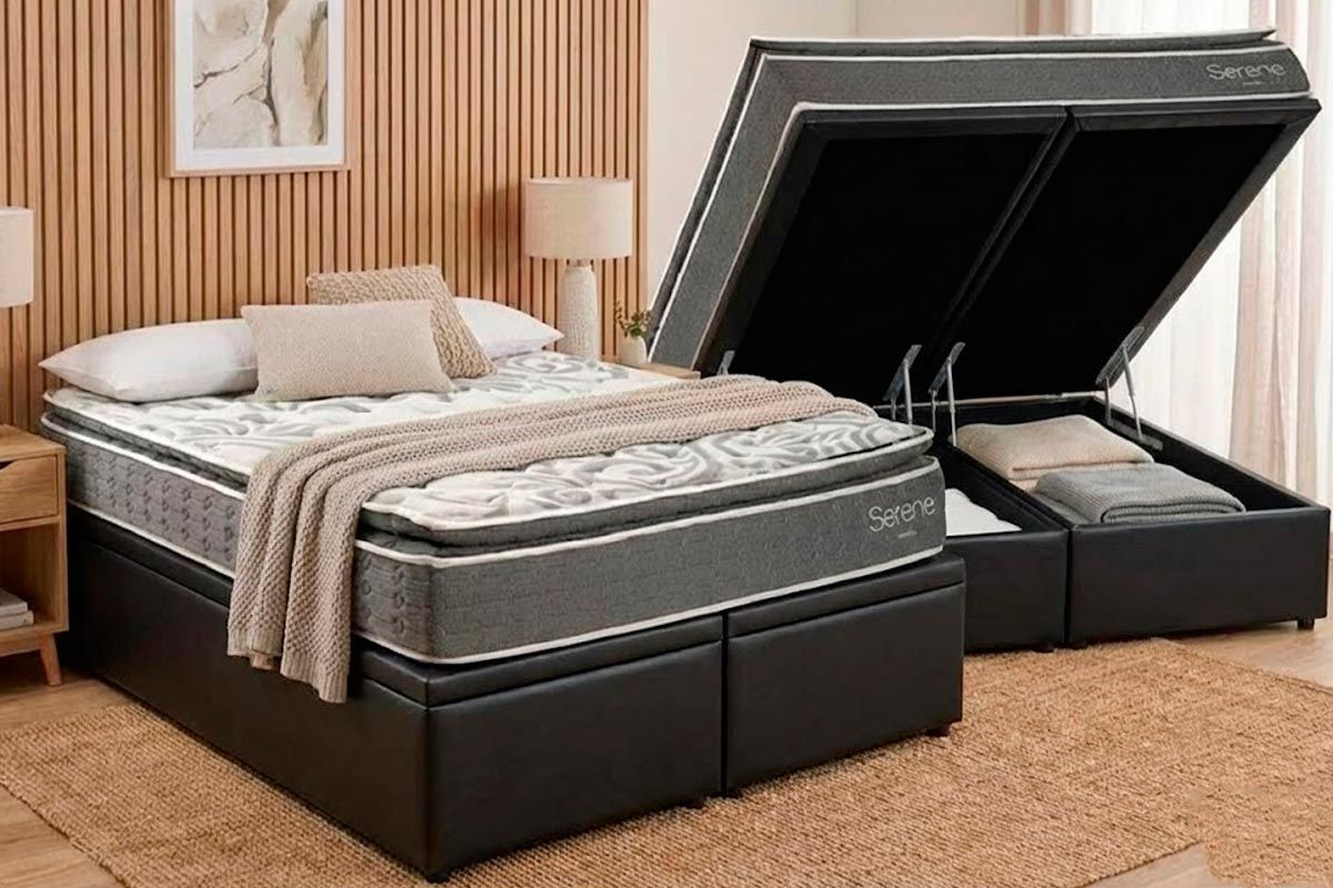 Cama Box Baú CRC +Colchão Molas Serene Kappesberg