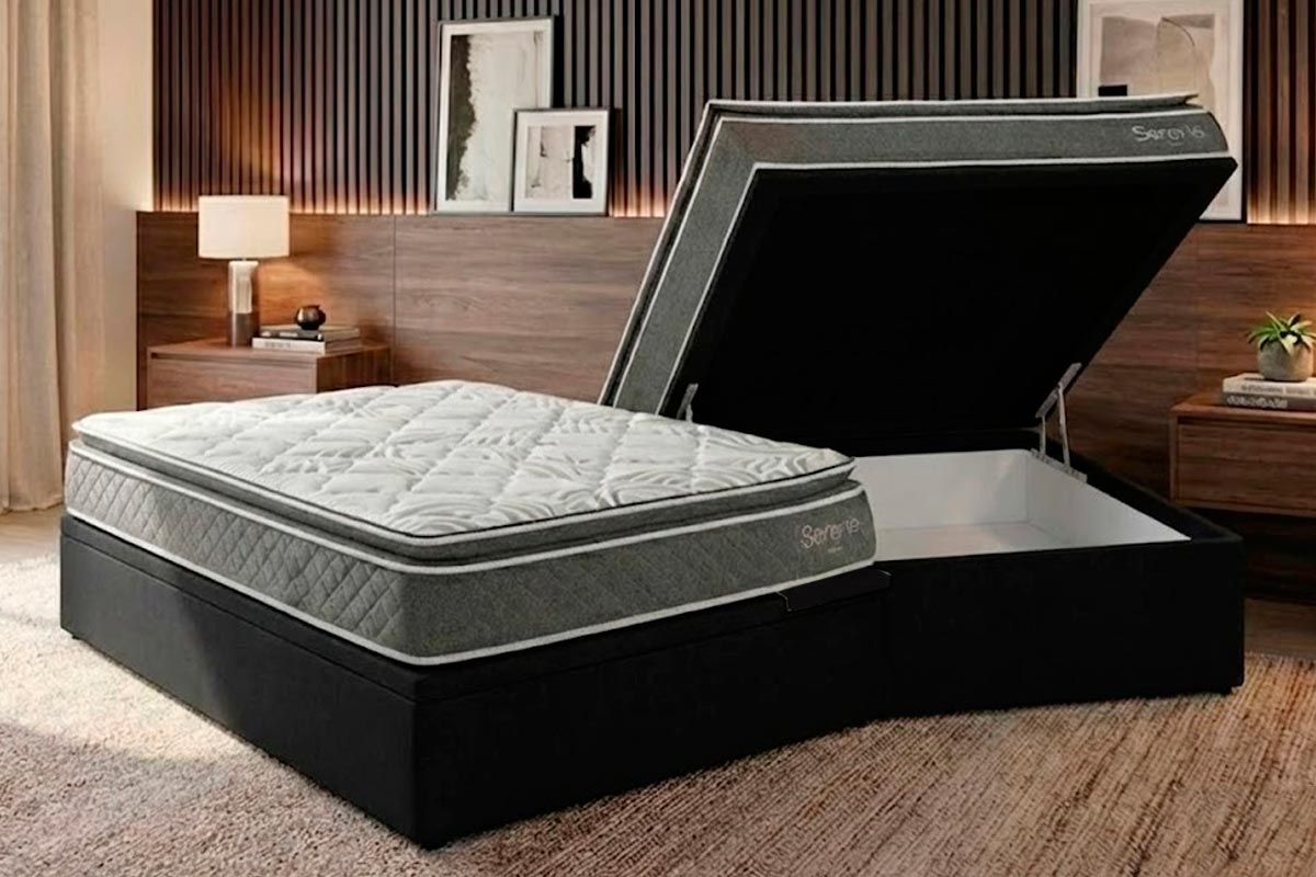 Cama Box Baú CRC +Colchão Molas Serene Kappesberg