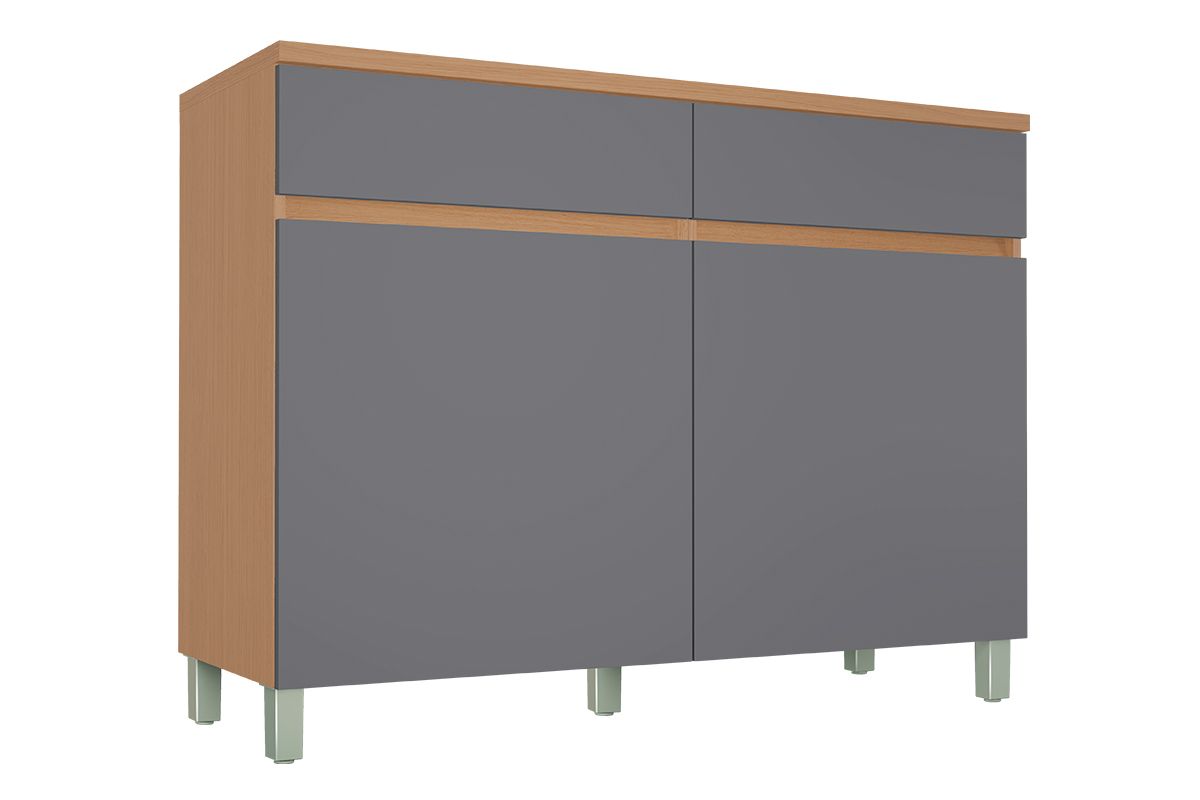 Balcão Cozinha Nesher Realeza c/2 Portas 2Gavs 120cm