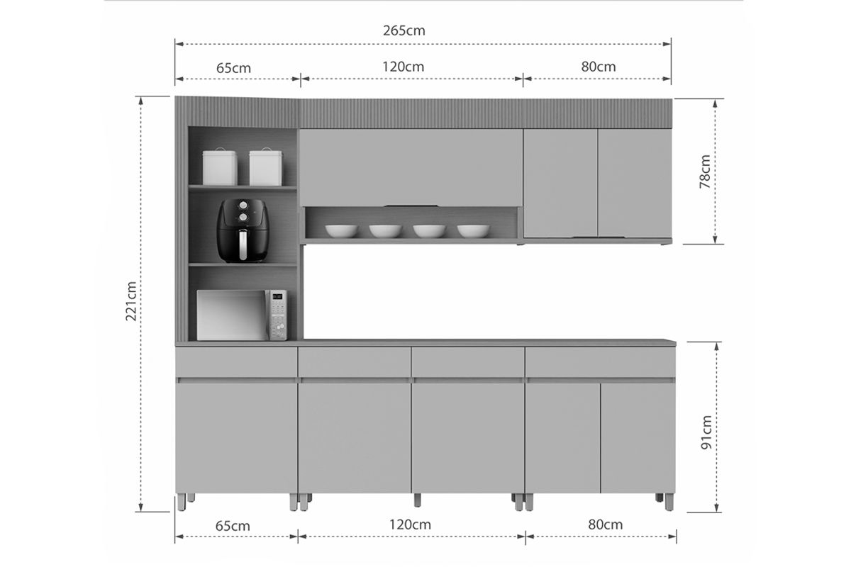 Cozinha Completa Nesher Realeza 5 Peças CZ101