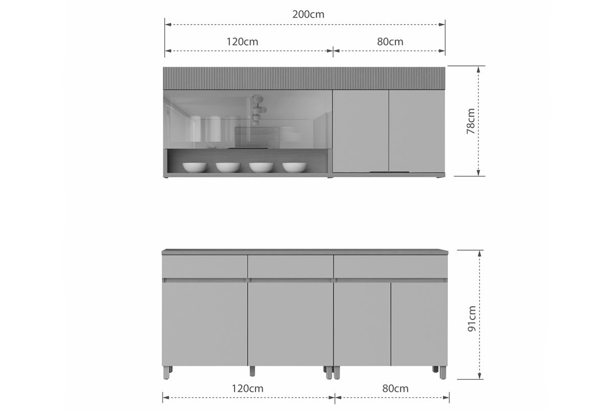 Cozinha Completa Nesher Realeza 4 Peças CZ104