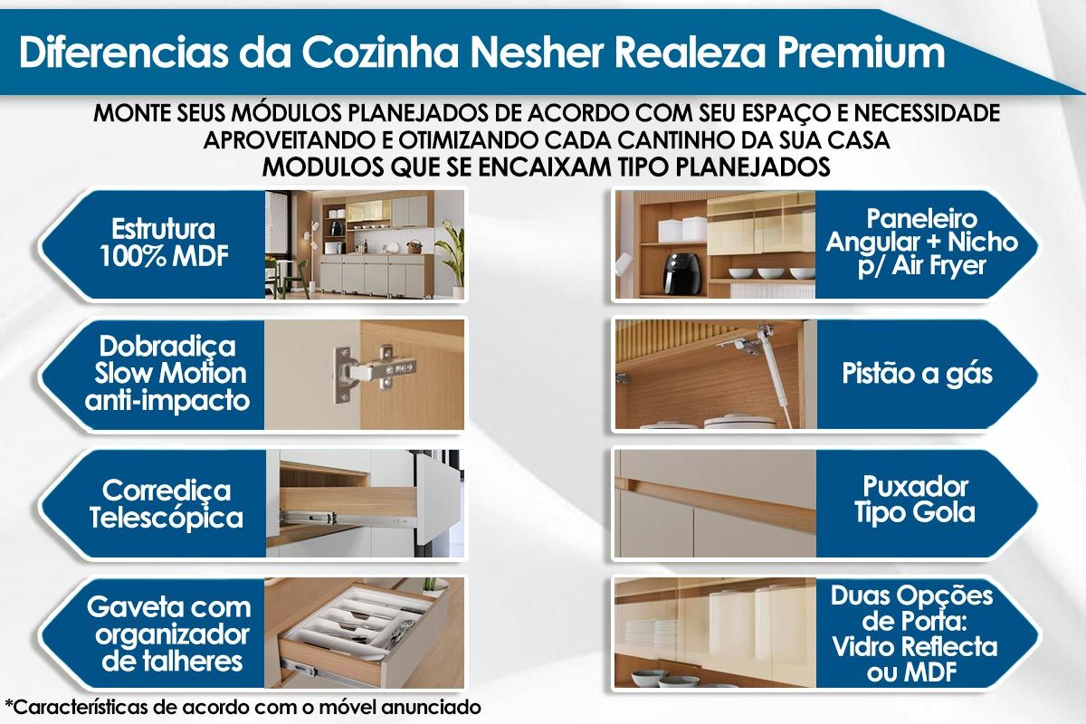 Cozinha Completa Nesher Realeza 3 Peças CZ105