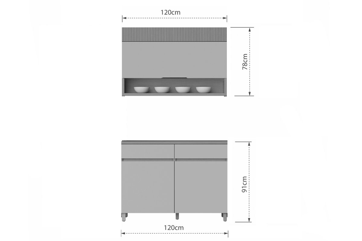Cozinha Completa Nesher Realeza 2 Peças CZ108
