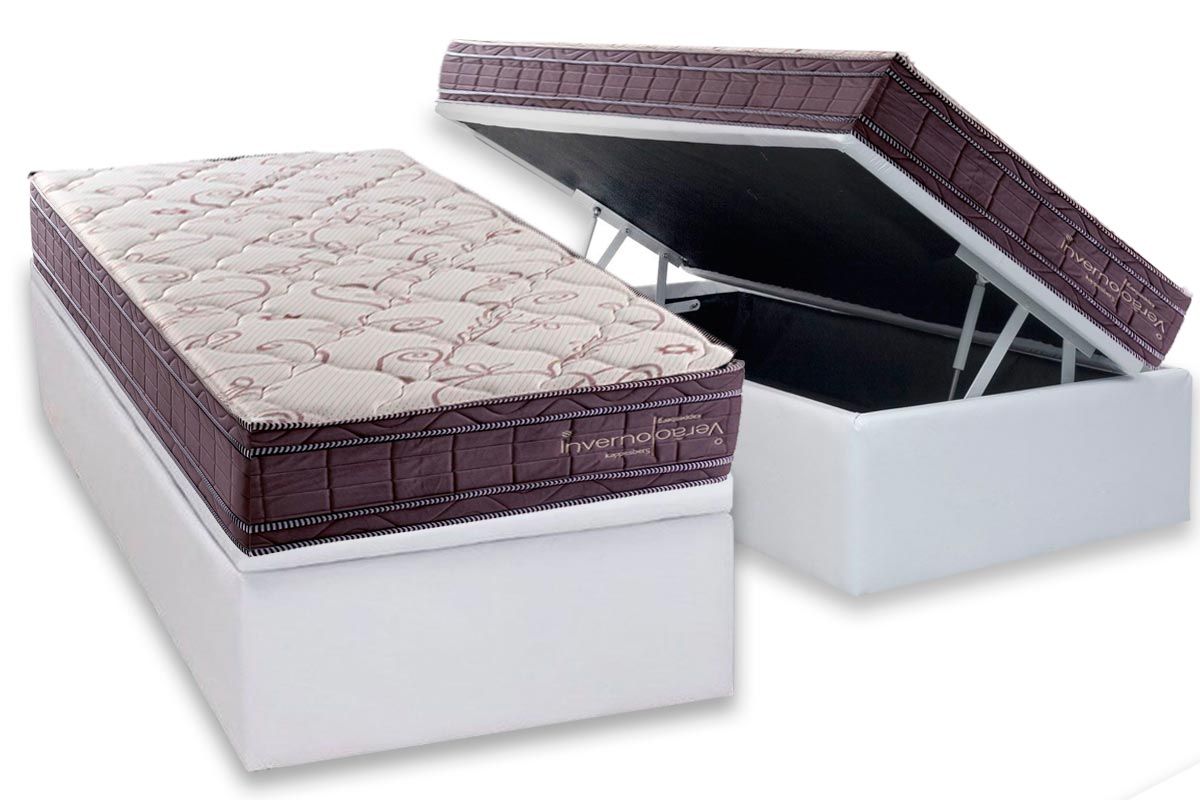 Cama Box Baú CRC +Colchão Molas Inverno/Verão Kappesberg
