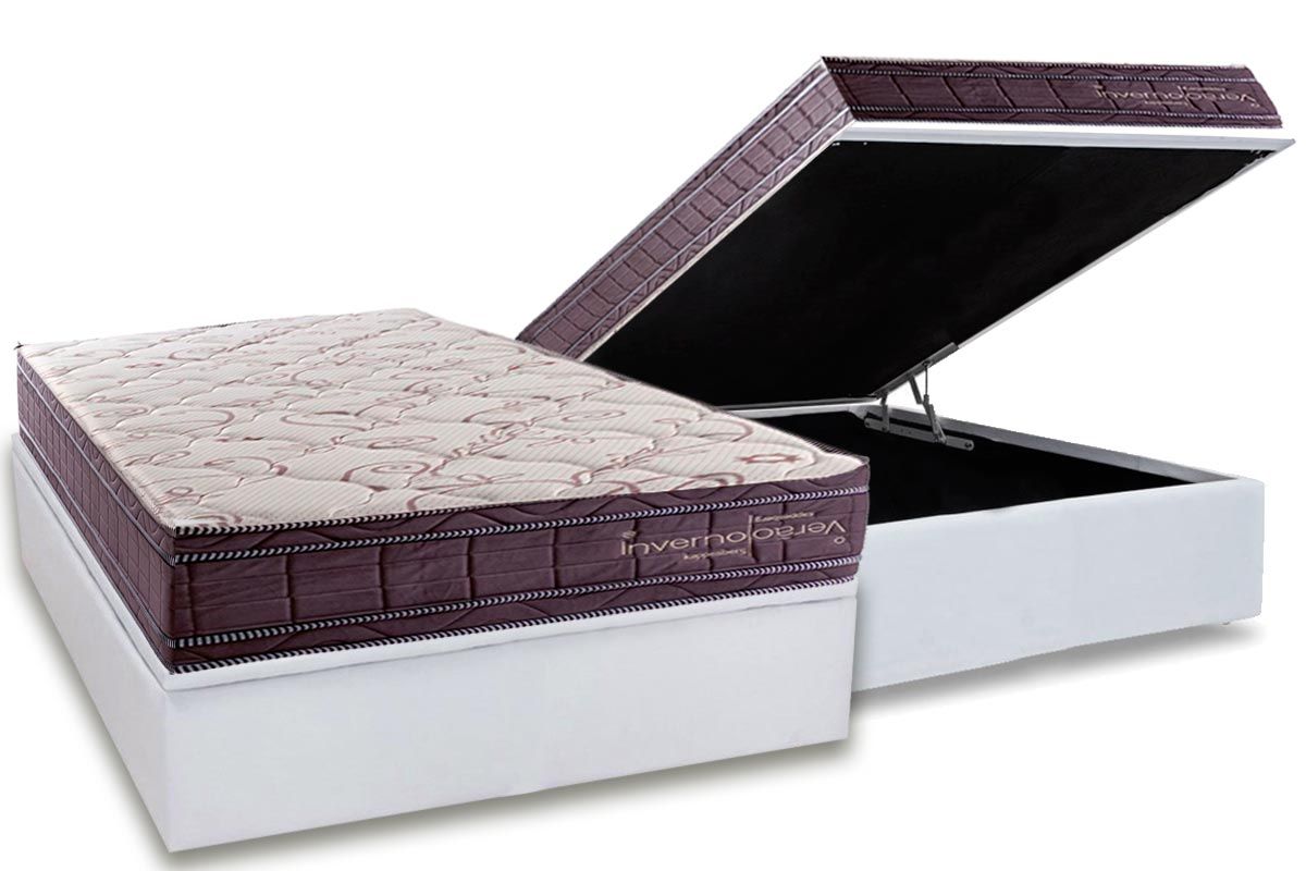 Cama Box Baú CRC +Colchão Molas Inverno/Verão Kappesberg