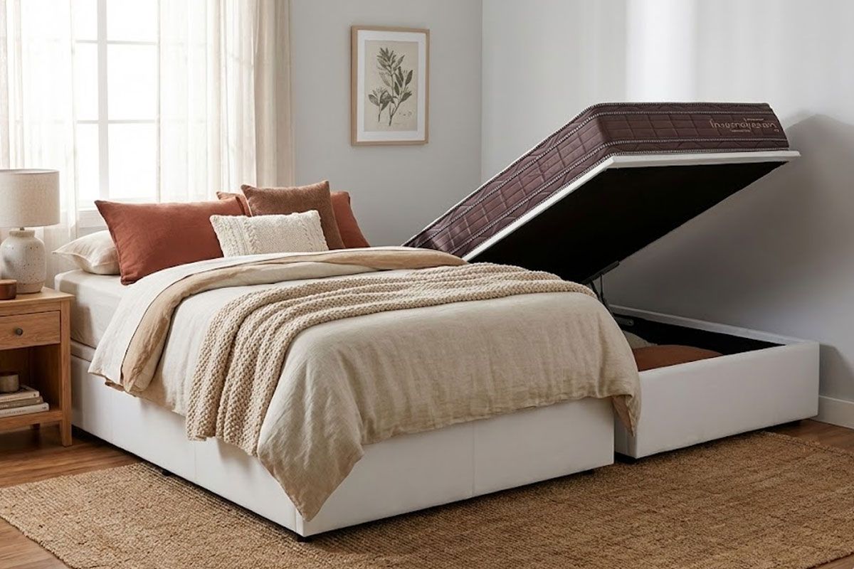 Cama Box Baú CRC +Colchão Molas Inverno/Verão Kappesberg