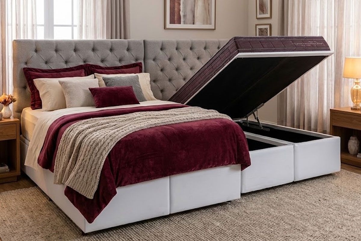 Cama Box Baú CRC +Colchão Molas Inverno/Verão Kappesberg