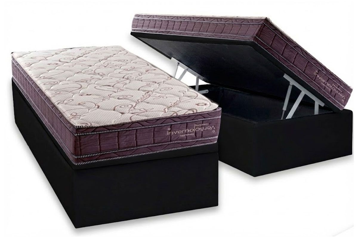 Cama Box Baú CRC +Colchão Molas Inverno/Verão Kappesberg
