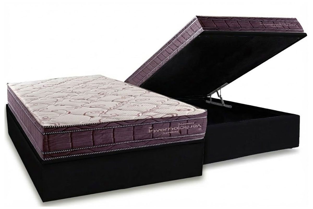 Cama Box Baú CRC +Colchão Molas Inverno/Verão Kappesberg