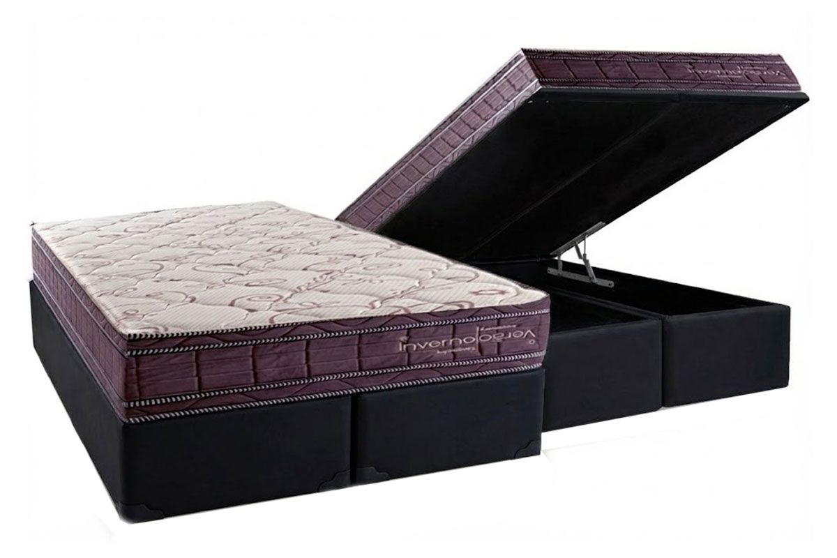 Cama Box Baú CRC +Colchão Molas Inverno/Verão Kappesberg