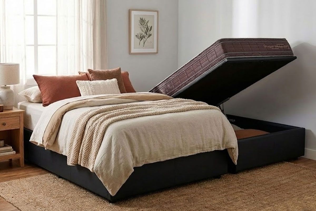 Cama Box Baú CRC +Colchão Molas Inverno/Verão Kappesberg