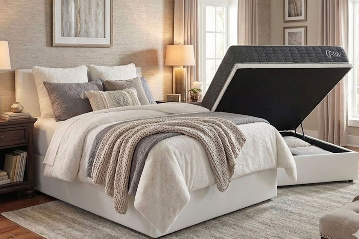 Cama Box Baú CRC +Colchão Ortopédico Grise Kappesberg