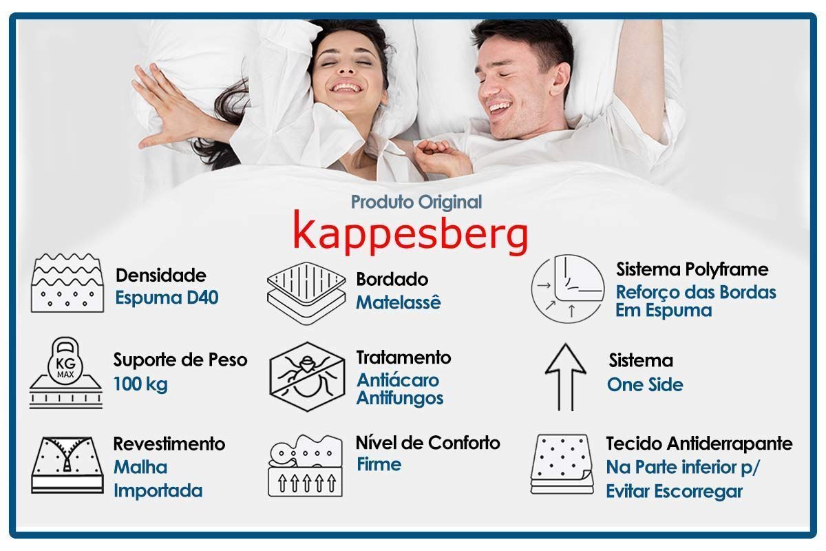 Cama Box Baú CRC +Colchão Ortopédico Grise Kappesberg
