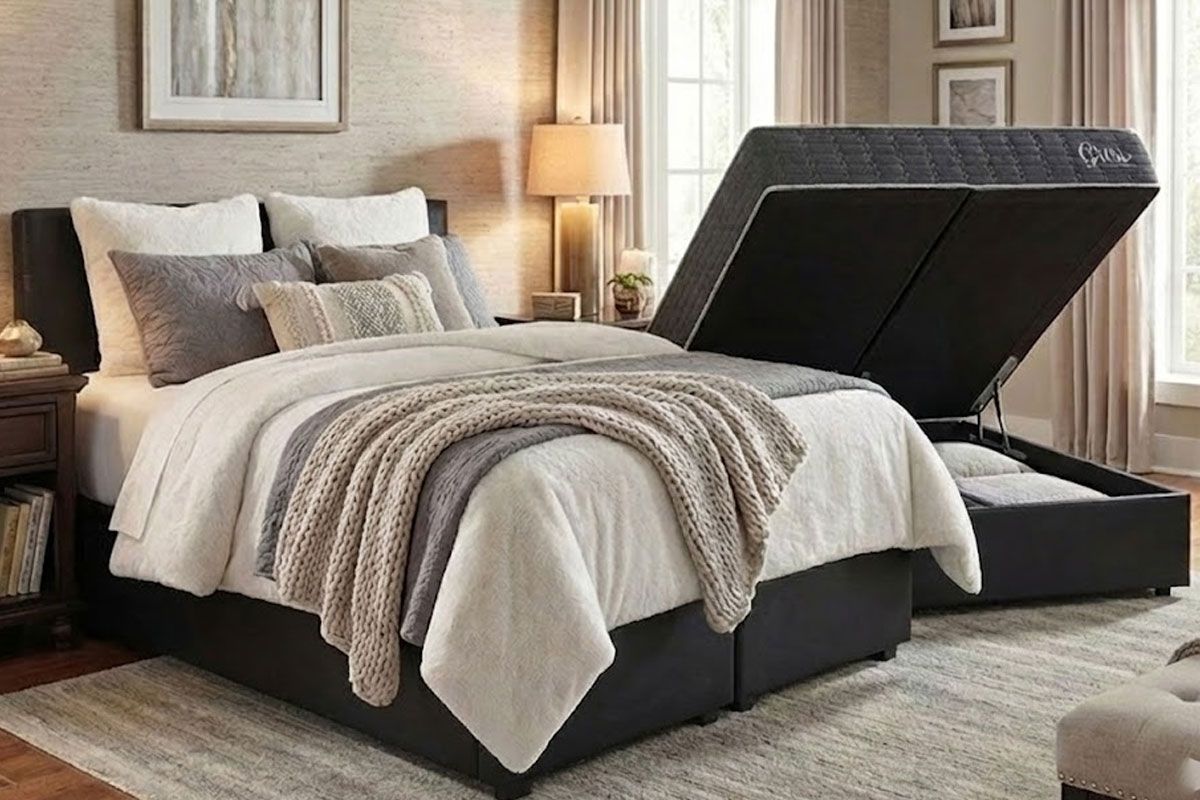 Cama Box Baú CRC +Colchão Ortopédico Grise Kappesberg