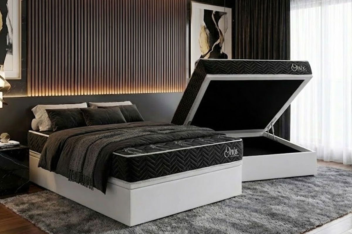 Cama Box Baú CRC +Colchão Ortopédico Onix Kappesberg