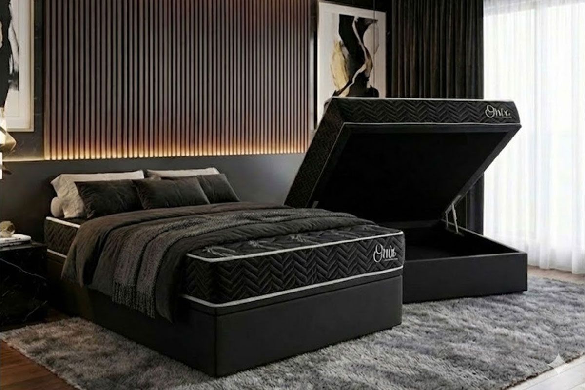 Cama Box Baú CRC +Colchão Ortopédico Onix Kappesberg