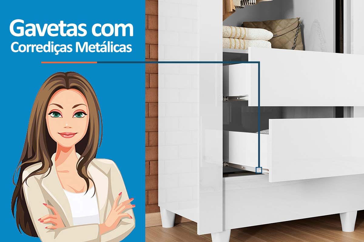 Guarda Roupa Solteiro Bélgica 2 Portas S. Andirá