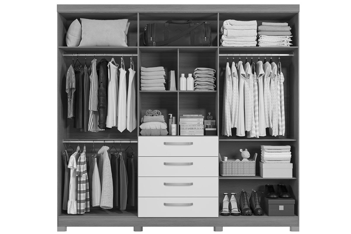 Guarda Roupa Casal 6 Portas 4Gasv c/Esp ARM014 Kappesberg