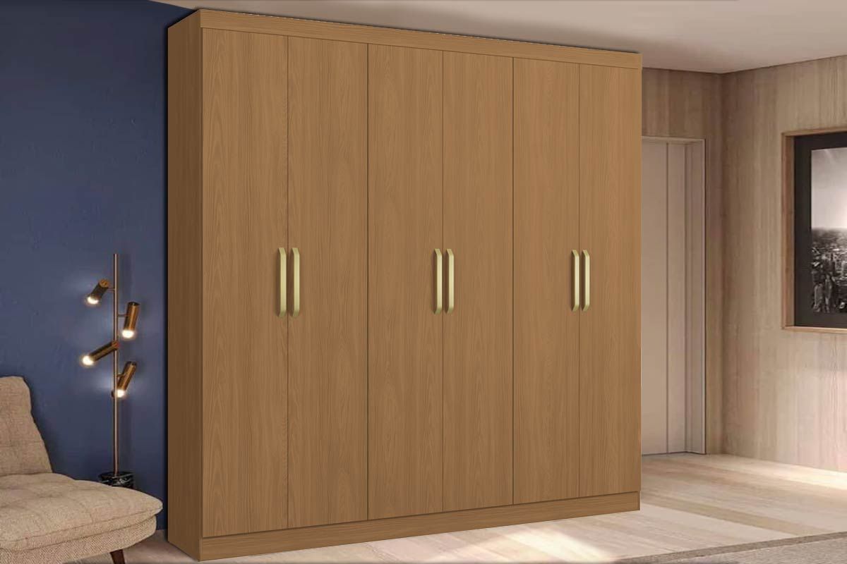 Guarda Roupa Casal 6 Portas 2Gasv ARM013 KappesbergCanela