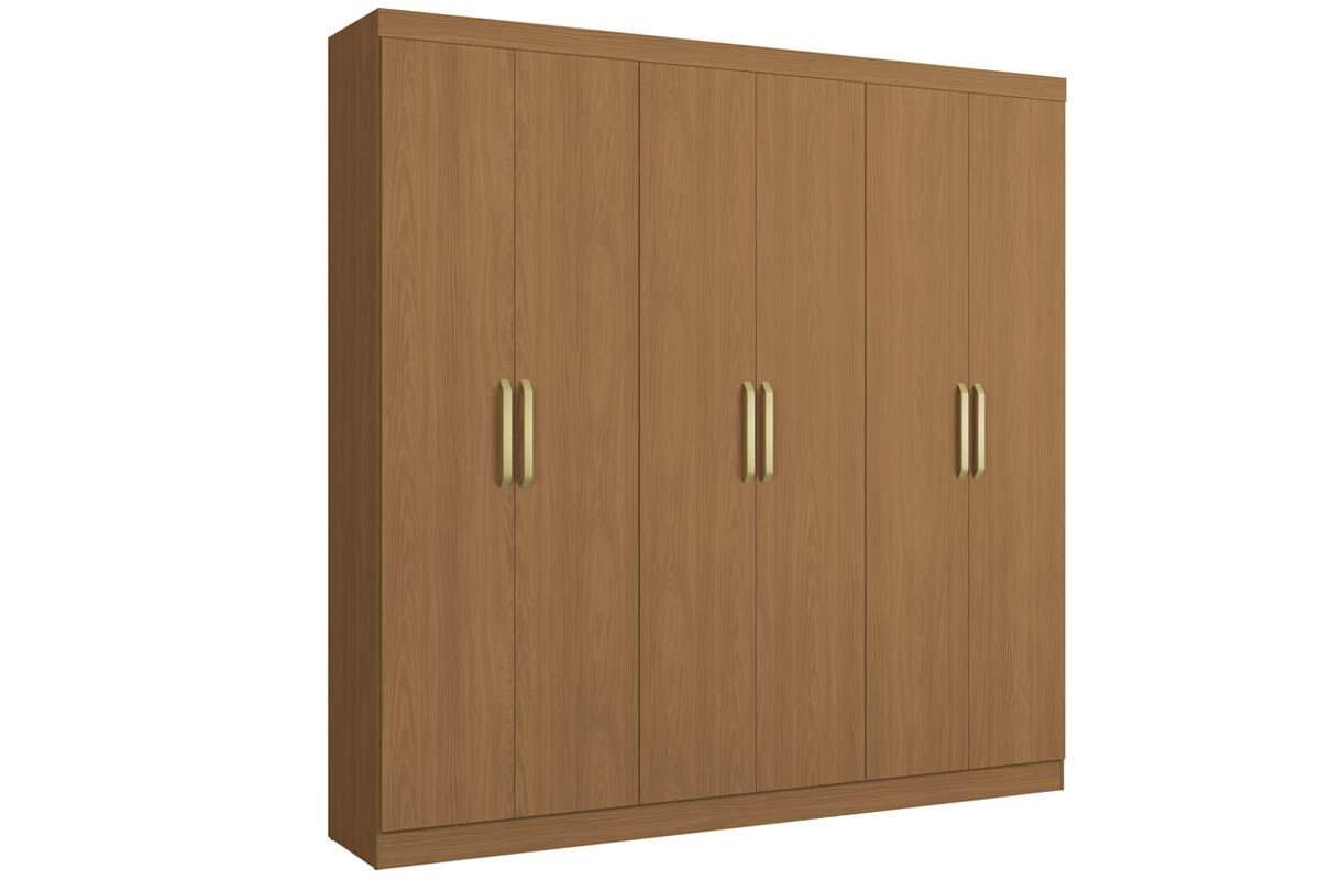 Guarda Roupa Casal 6 Portas 2Gasv ARM013 KappesbergCanela