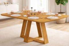 Mesa Jantar Celeste c/Tampo MDF Curvo 170cm DJ Móveis