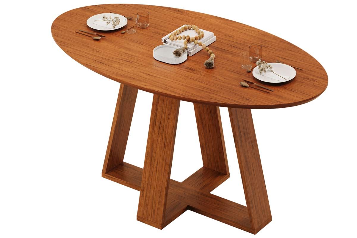 Mesa Jantar Celeste c/Tampo MDF Curvo 183cm DJ MóveisFreijo