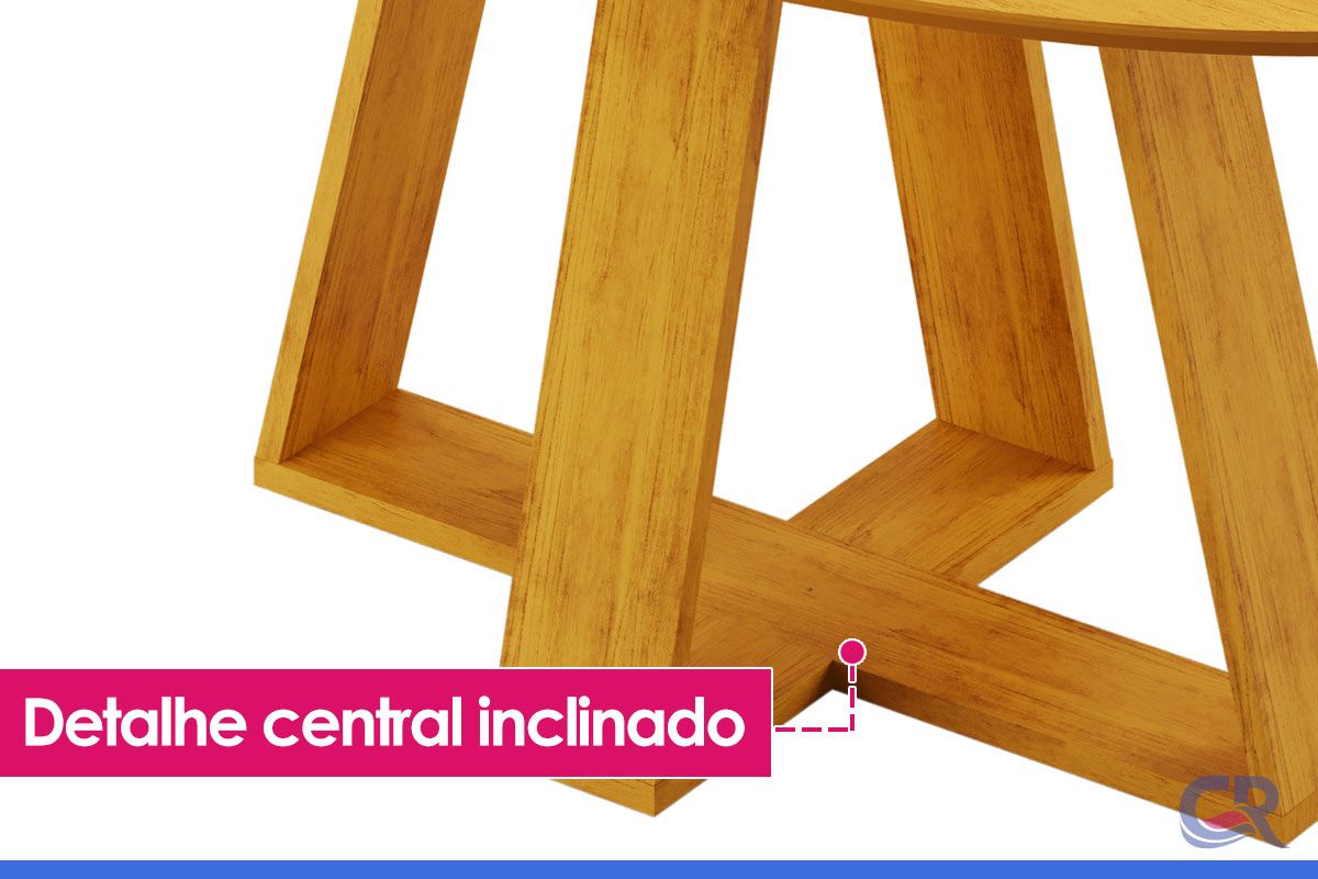 Mesa Jantar Celeste c/Tampo MDF Curvo 183cm DJ Móveis