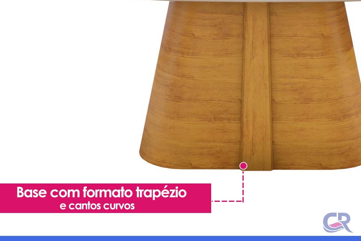 Mesa Jantar Ryze c/Tampo MDF Oval 183x100cm DJ Móveis