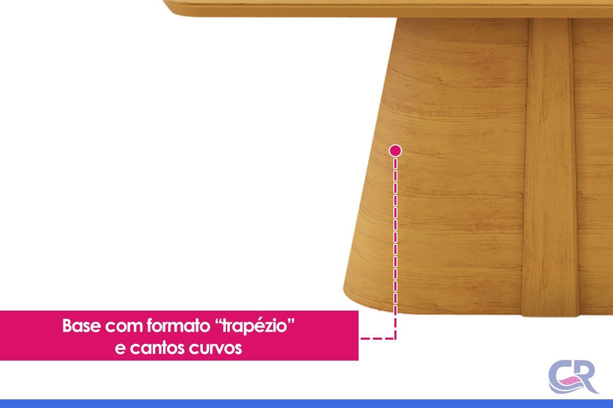 Mesa Jantar Ryze c/Tampo MDF Curvo 170x90cm DJ Móveis