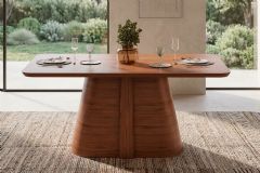 Mesa Jantar Ryze c/Tampo MDF Curvo 170x90cm DJ Móveis - Freijo