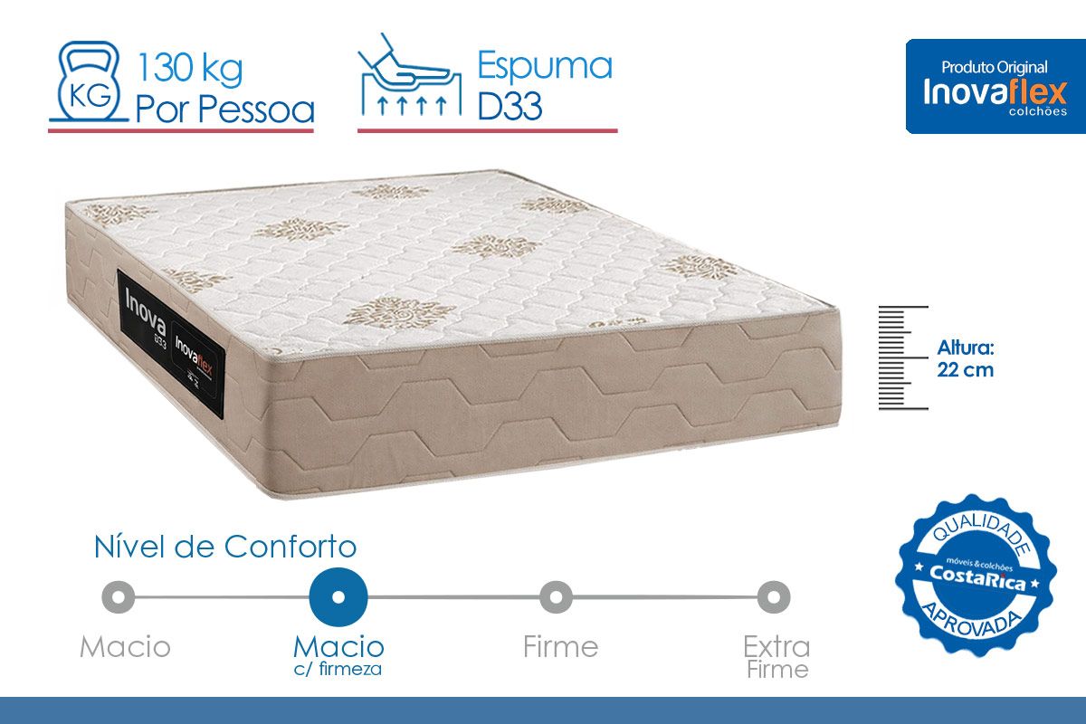 Cama Box Baú CRC +Colchão Ortopédico Plus Inovaflex