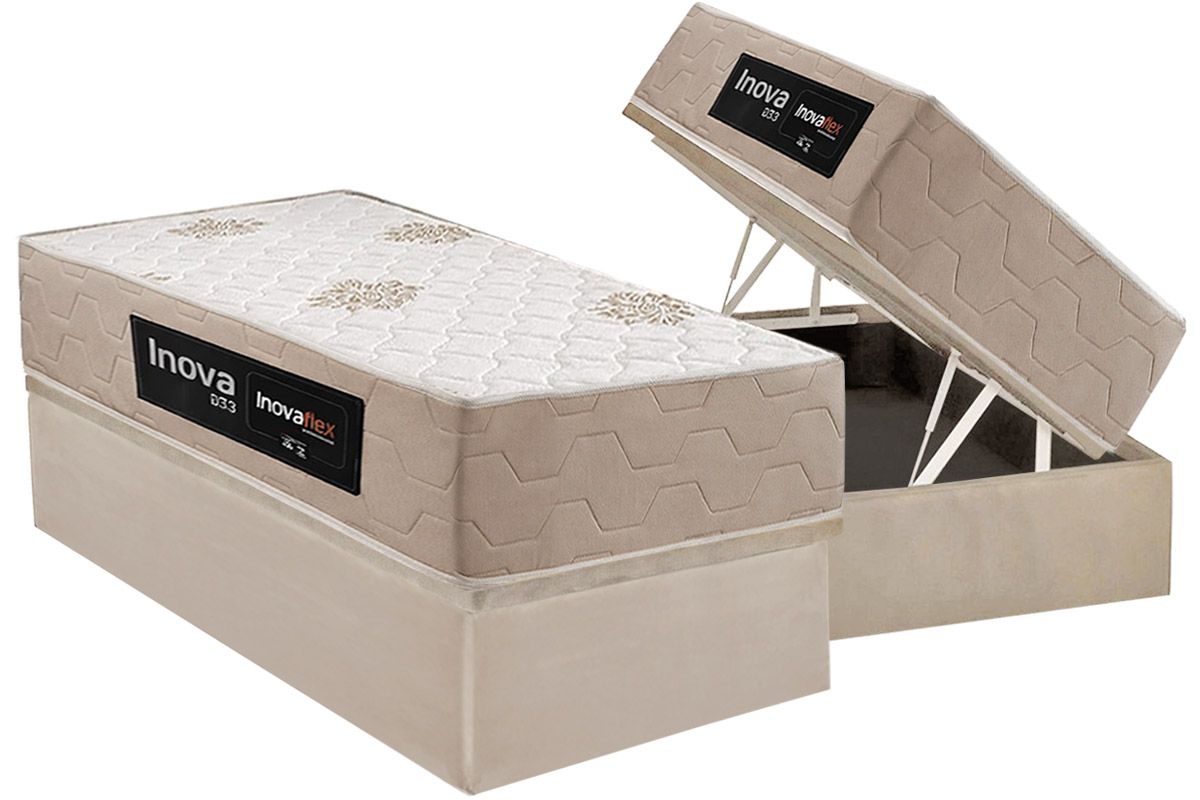 Cama Box Baú CRC +Colchão Ortopédico Plus Inovaflex