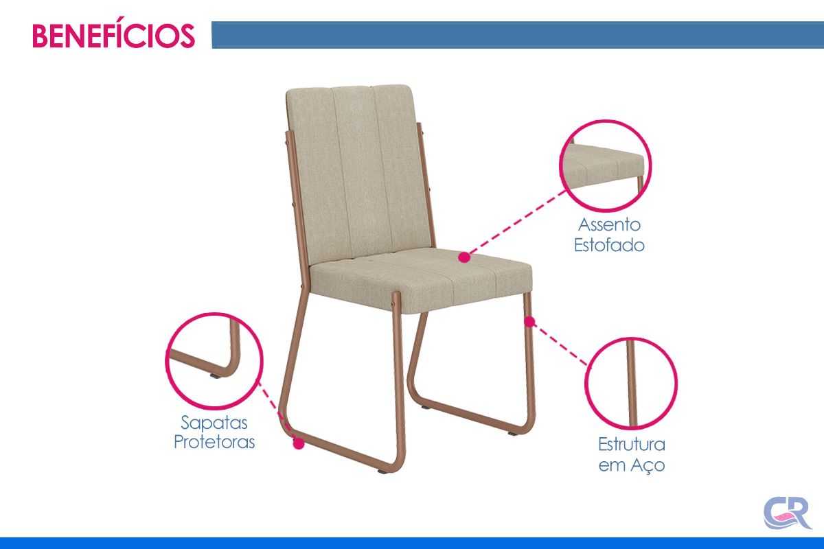 Cadeira Jantar Nina 1756 Kit 2 Carraro