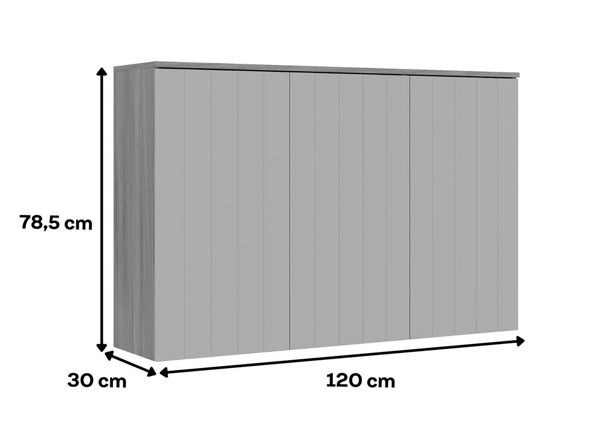 Armário Aéreo Cozinha Carraro Alma 3 Portas 120cm