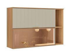 Armário Aéreo Cozinha Carraro Alma 2 Portas c/Vidro e Led 120cm