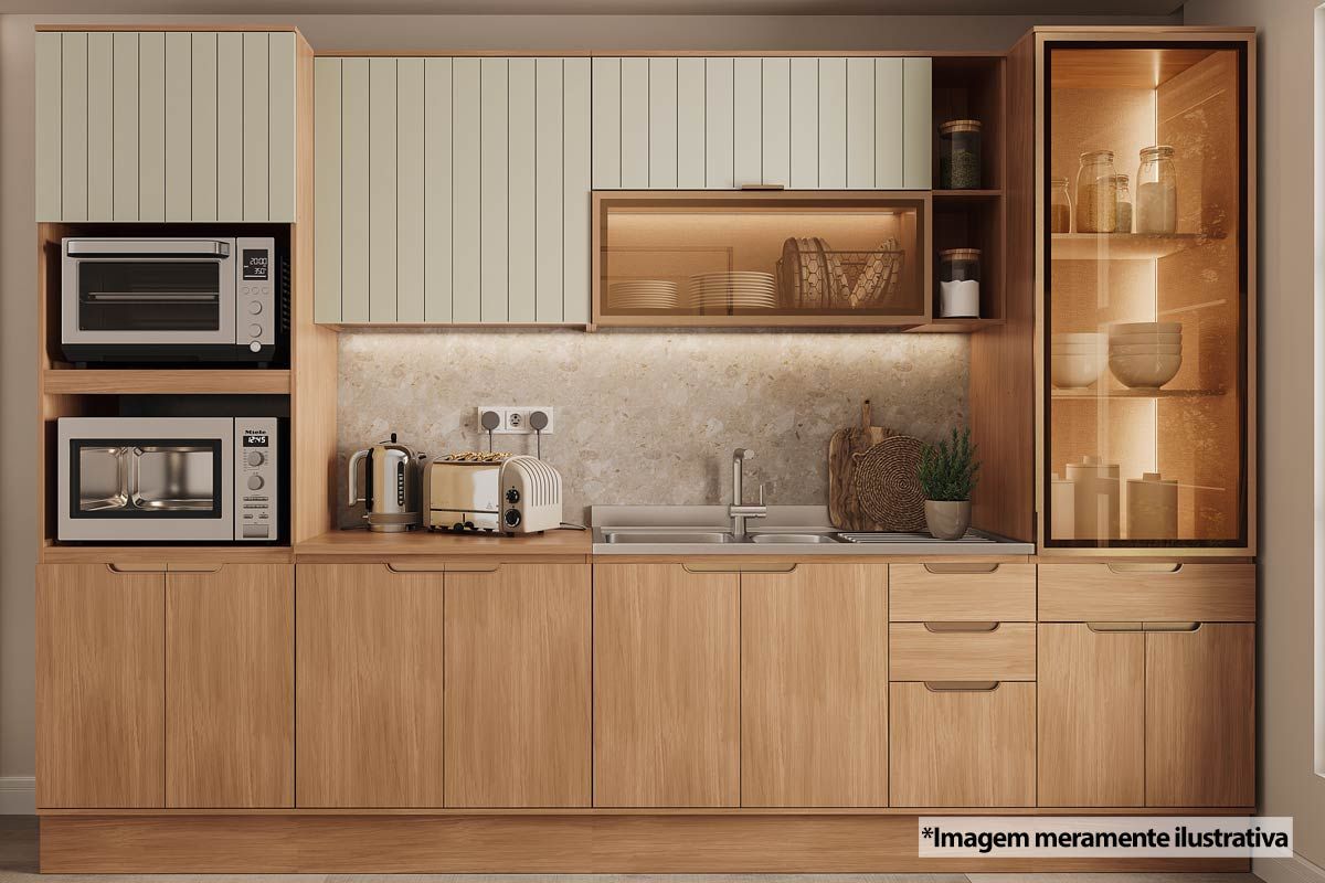 Paneleiro Cozinha Carraro Alma 4 Portas 2 Fornos 70cm