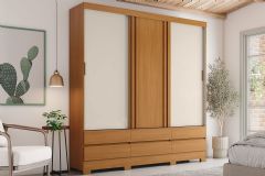 Guarda Roupa Casal B386 3 Portas 6 Gavetas Henn