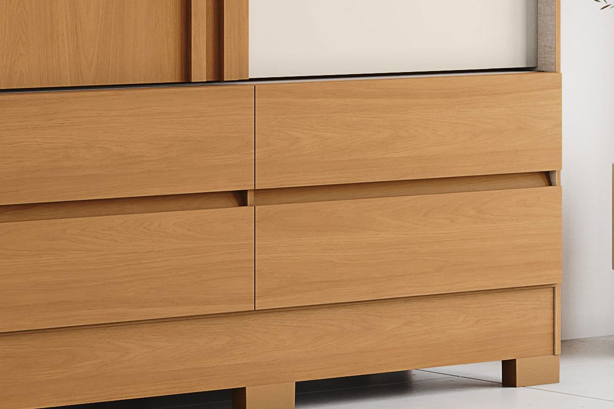 Guarda Roupa Casal 3 Portas 6Gavetas B386 Henn